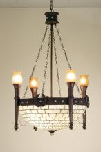  52060 - 30" Wide Torch & Wreath 4 Light Chandelier