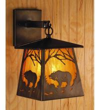  81343 - 7.5"W Grizzly Bear at Dawn Hanging Wall Sconce