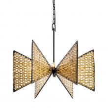  379C06MBS - Machina 6-Lt Chandelier - Matte Black/Sulihiya