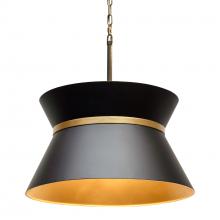  390P04MBFG - Mad Hatter 4-Lt   Pendant - Matte Black/French Gold