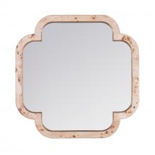  455MI50B - Swiss 50x50 Wall Mirror - Poplar Burl/Weathered Brass
