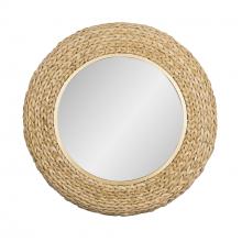  457MI30FGN - Athena 30-in Round Wall Mirror - French Gold/Natural Seagrass