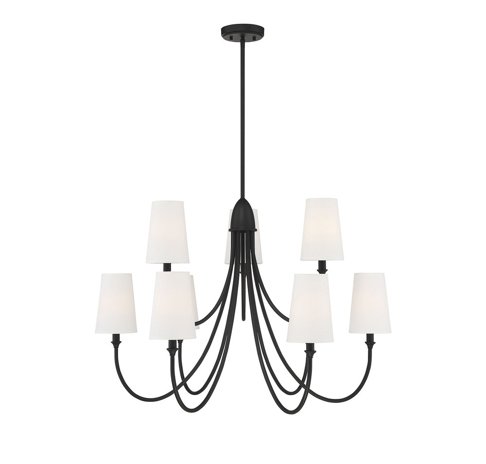 Cameron 9-Light Chandelier in Matte Black