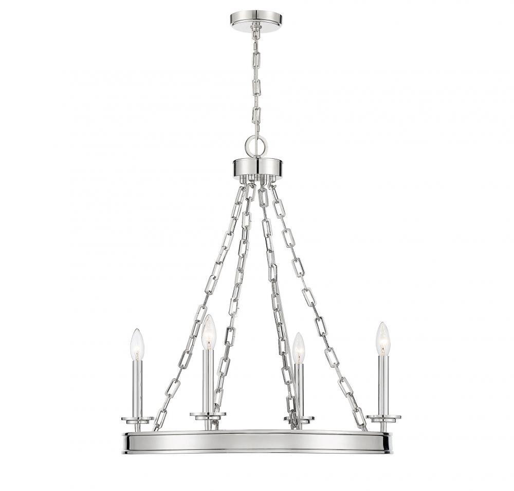 Seville 4-Light Chandelier in Polished Nickel