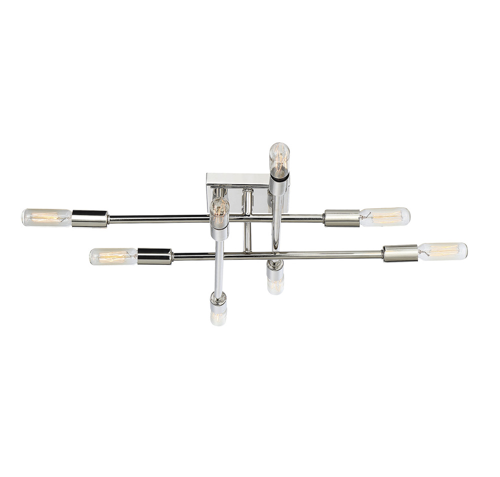 Lyrique 8-Light Ceiling Light in Polished Nickel