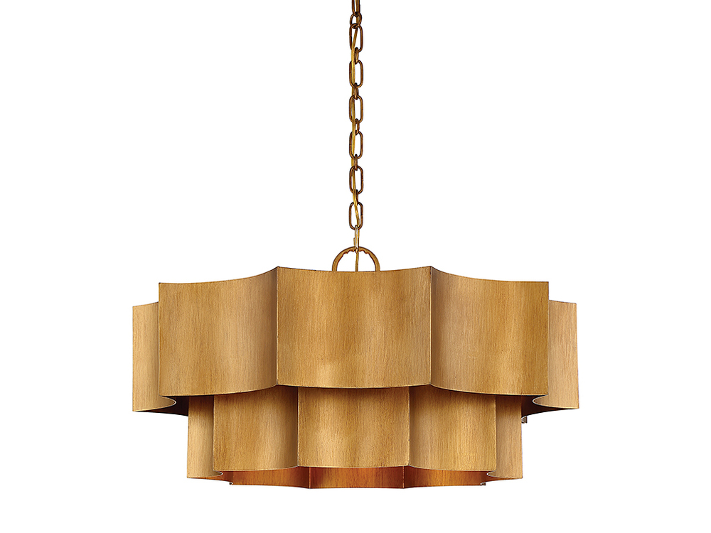 Shelby 6-Light Pendant in Gold Patina