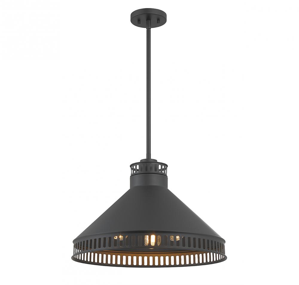 Seagram 3-Light Pendant in Matte Black