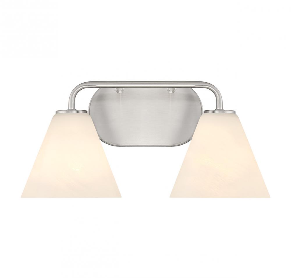 Blair 2-Light Bathroom Vanity Light in Satin Nickel