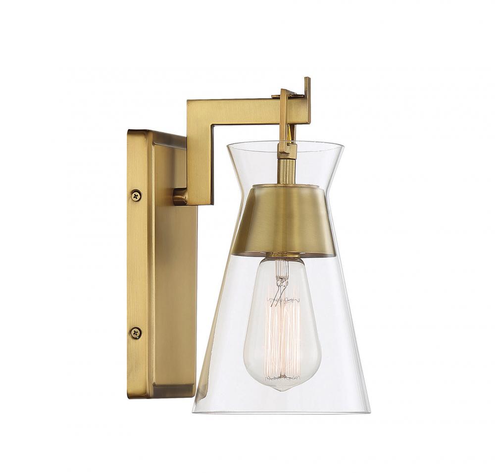 Lakewood 1-Light Wall Sconce in Warm Brass