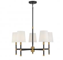  1-1630-5-143 - Brody 5-Light Chandelier in Matte Black with Warm Brass Accents