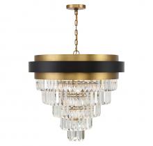  1-1668-9-143 - Marquise 9-Light Chandelier in Matte Black with Warm Brass Accents