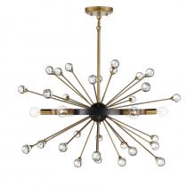  1-1857-6-62 - Ariel 6-Light Chandelier in Como Black with Gold Accents