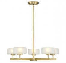  1-5409-5-322 - Falster 5-Light LED Chandelier in Warm Brass