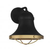  5-179-137 - Belmont 1-Light Outdoor Dark Sky Wall Lantern in Textured Black with Warm Brass Accents