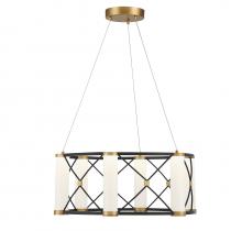  7-1639-6-144 - Aries 6-Light LED Pendant in Matte Black with Burnished Brass Accents