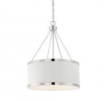  7-188-6-172 - Delphi 6-Light Pendant in White with Polished Nickel Acccents