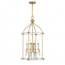  7-7714-4-195 - Mayfair 4-Light Pendant in Warm Brass and Chrome