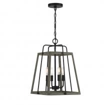  7-8893-4-101 - Hasting 4-Light Pendant in Noblewood with Iron