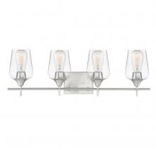  8-4030-4-SN - Octave 4-Light Bathroom Vanity Light in Satin Nickel