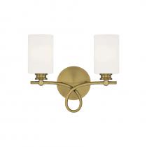  8-530-2-322 - Woodbury 2-Light Bathroom Vanity Light in Warm Brass