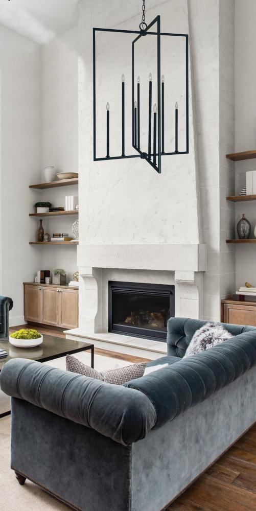 8-LIGHT MATTE BLACK ANDREW FOYER CHANDELIER