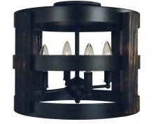  F-L1001 MBLACK - 4-Light Matte Black Homestead Semi-Flush