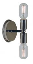  F-L1012 PN/MBLACK - 2-Light Polished Nickel/Matte Black Gyrate Sconce