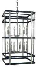  F-L1032 BN/MBLACK - 12-Light Brushed Nickel/Matte Black Montreaux Chandelier