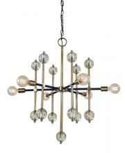  F-L1048 AB/MBLACK - 6-Light Antique Brass/Matte Black Gamma Chandelier