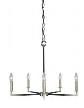  F-L1085 BN/MBLACK - 5-Light Brushed Nickel/Matte Black Schiller Chandelier