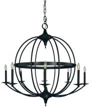  F-L1158 MBLACK - 8-LIGHT MATTE BLACK AURORA FOYER CHANDELIER