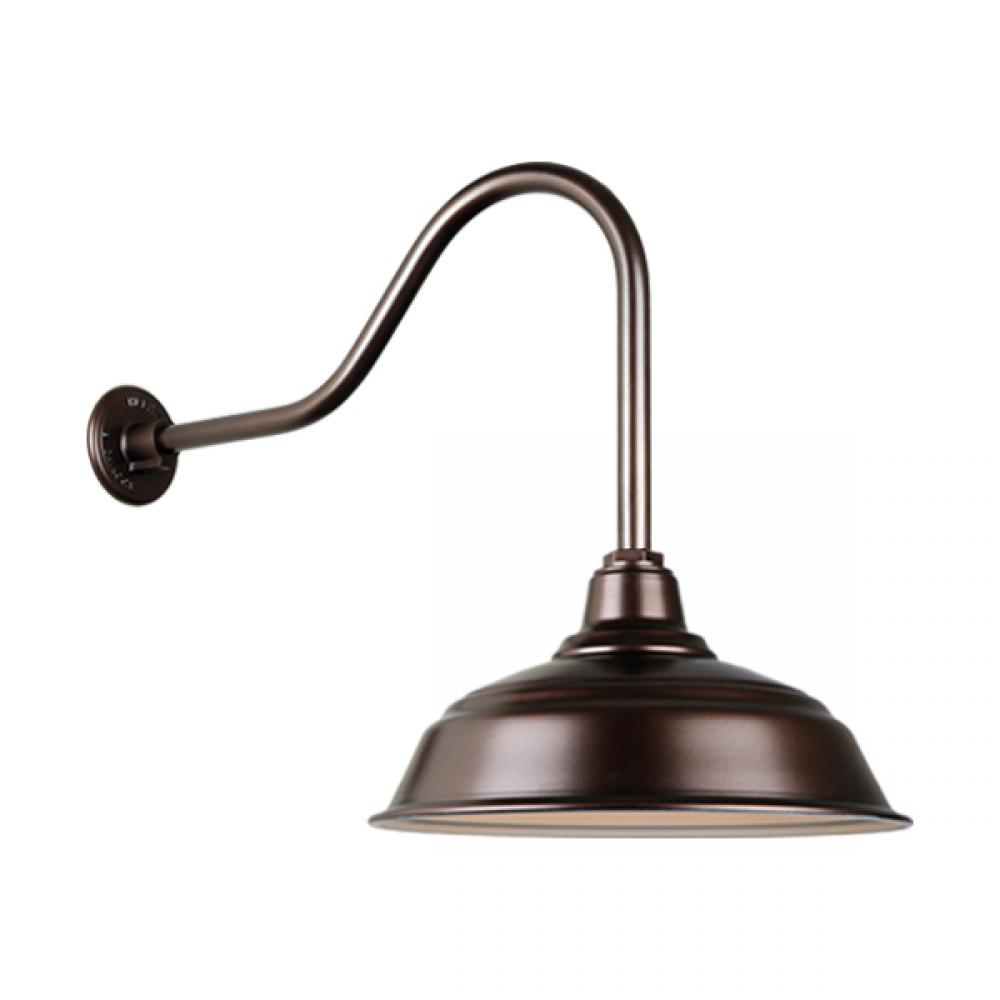 17" Gooseneck Light Warehouse Shade, QSNHL-H Arm