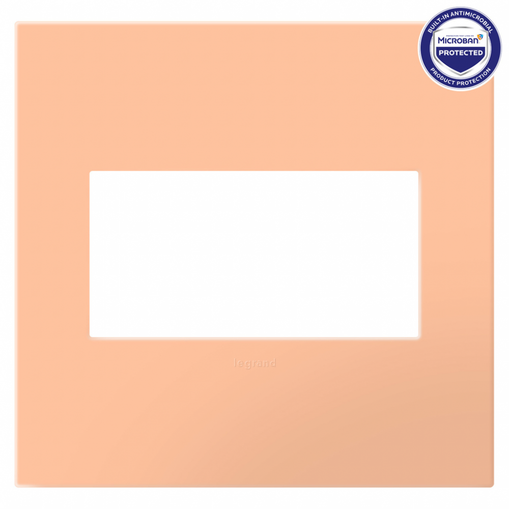 adorne Peachy Two-Gang Screwless Wall Plate with Microban
