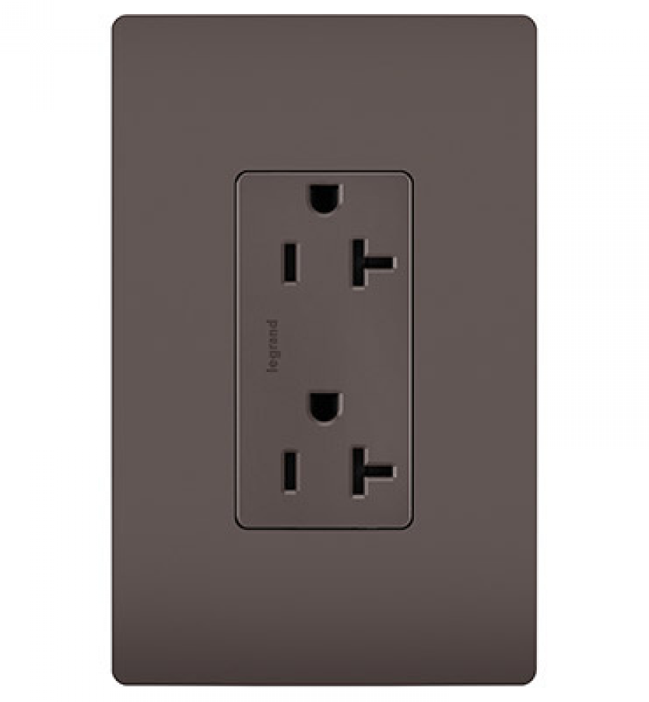 radiant? Spec Grade 20A Tamper-Resistant Receptacle, Brown