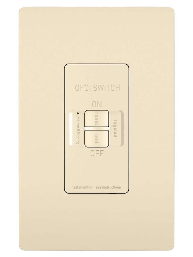 radiant? Spec Grade Dead Front 20A Self Test GFCI Receptacle, Light Almond