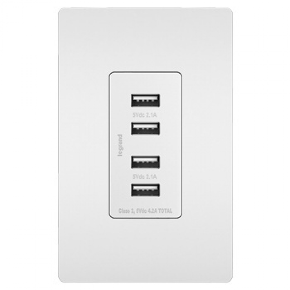 radiant? Quad USB Charger, White