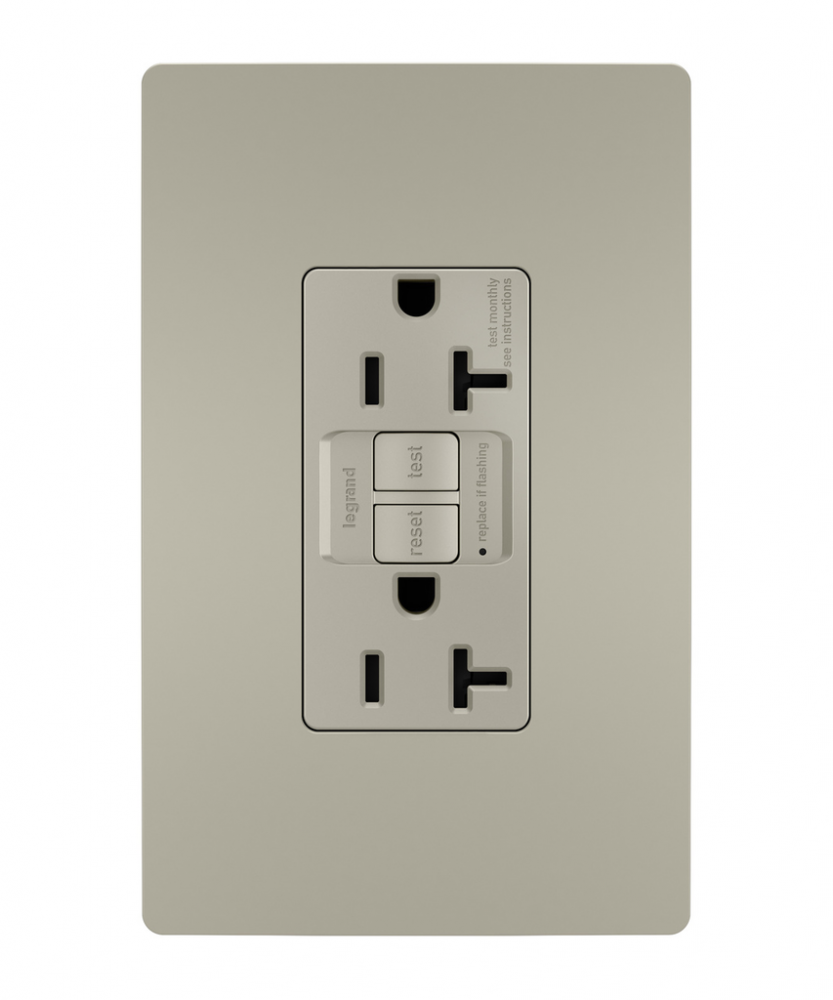 radiant? Spec Grade 20A Tamper Resistant Self Test GFCI Receptacle, Nickel