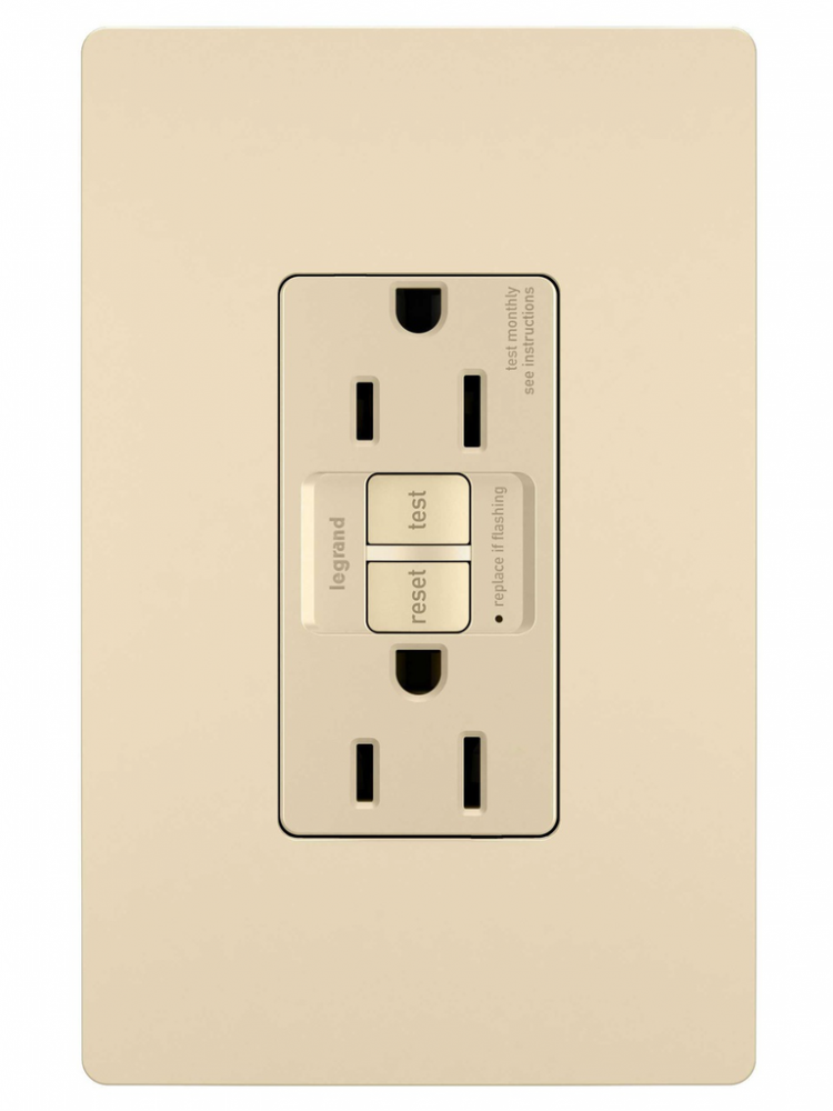 radiant? Spec Grade 15A Self Test GFCI Receptacle, Ivory