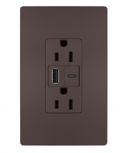  R26USBACDBCCV4 - radiant? 15A Tamper-Resistant USB Type A/C Outlet, Dark Bronze