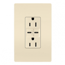  R26USBCC6LACCV4 - radiant? 15A Tamper-Resistant Ultra-Fast USB Type C/C Outlet, Light Almond