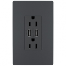  TM826USBGCCV4 - radiant? 15A Tamper-Resistant USB Outlet, Graphite