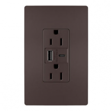  R26USBAC6DBCCV4 - radiant? 15A Tamper-Resistant Ultra-Fast USB Type A/C Outlet, Dark Bronze