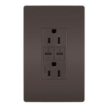  R26USBPDCC6 - radiant? 15A Tamper Resistant Ultra Fast PLUS Power Delivery USB Type C/C Outlet, Brown