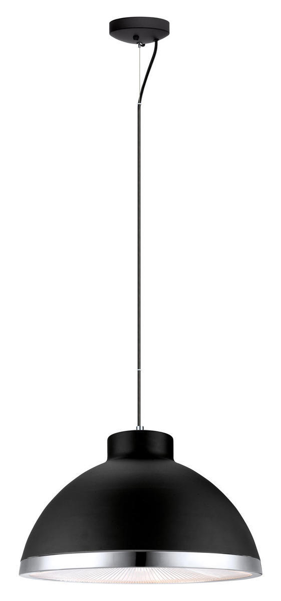 One Light Black/chrome Down Pendant