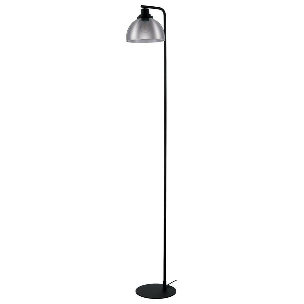 1 LT Floor Lamp w/ Black Finish & Metallic Smoked Glass Shade