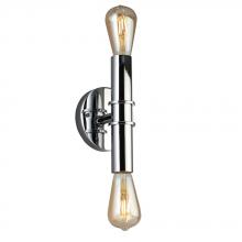  204466A - 2x60W bath/vanity light with a chrome finish and open bulbs