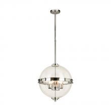  204702A - 6 LT Pendant with a Chrome Finish and Clear Glass 60W B10 Bulbs