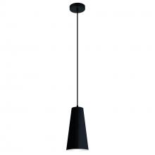  205651A - 1 LT Mini Pendant With Structured Black Finish and Structured Black Exterior and White Interior