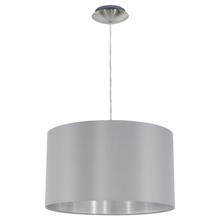  31601A - 1x60W Pendant w/ Satin Nickel Finish & Grey & Silver Shade