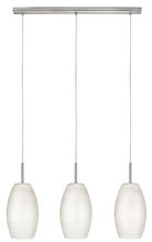  88954A - 3x60W Multi Light Pendant w/ Matte Nickel Finish & White  Wiped Glass